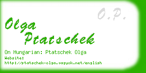 olga ptatschek business card